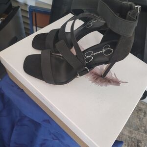 Jessica Simpson Black Strappy Heels